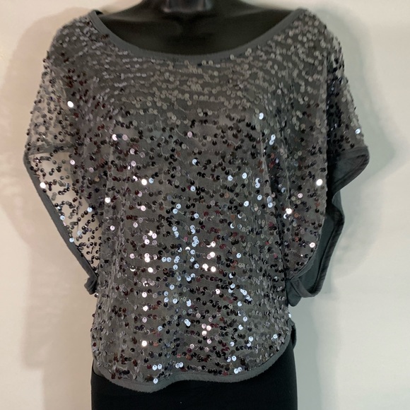 Rhapsody Sheer Sequin Night Out Top - Picture 6 of 8